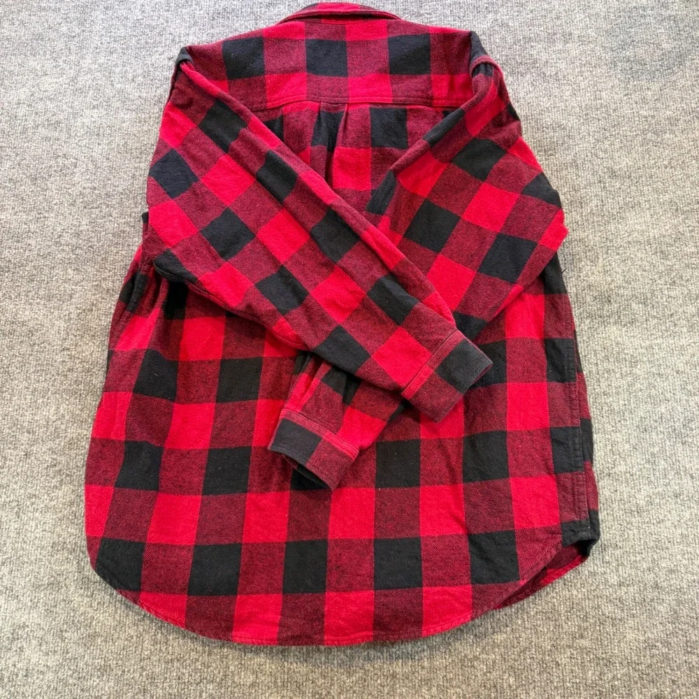 Vintage Field & Stream Men XL Red Black Buffalo Plaid Flannel Button Down Cotton
